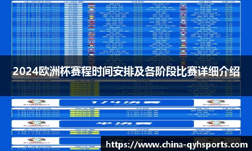 2024欧洲杯赛程时间安排及各阶段比赛详细介绍
